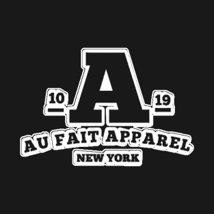 Aufait white og 1 logo white outline New York T-Shirt