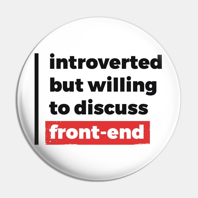 Introverted but willing to discuss front-end (Black & Red Design) Pin by Optimix