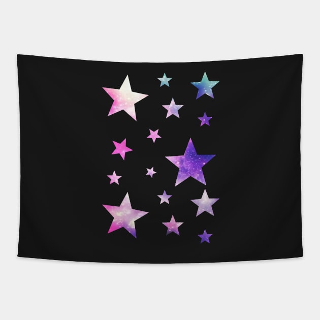 Pink Purple Ombre Galaxy Stars Tapestry by Felicity-K