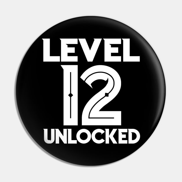 Level 12 Unlocked 12th Birthday Video Gamer Gaming Pin by cranko