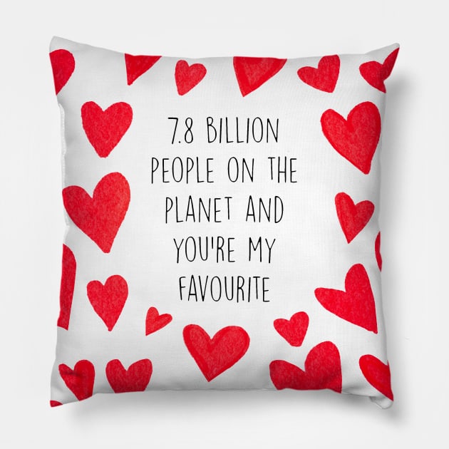 7.8 billion people Pillow by Poppy and Mabel