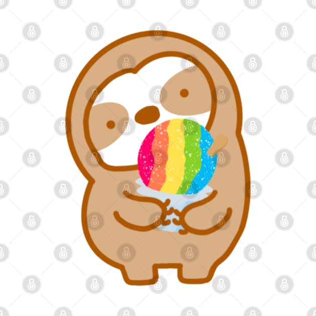 Cute Hawaiian Shave Ice Sloth by theslothinme