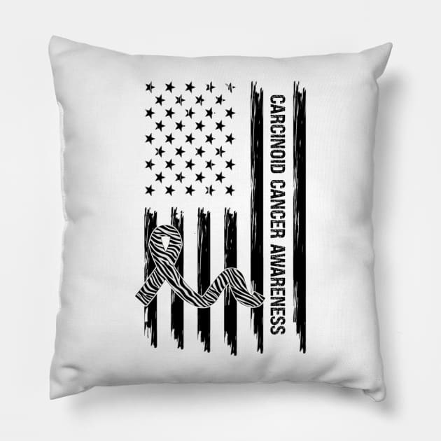 Carcinoid Cancer Awareness Pillow by Geek-Down-Apparel