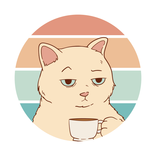 Bored Cat with Coffee: Feline Mornings by elaissiiliass