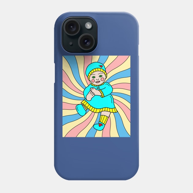 Colorful Retro Doll Phone Case by flofin