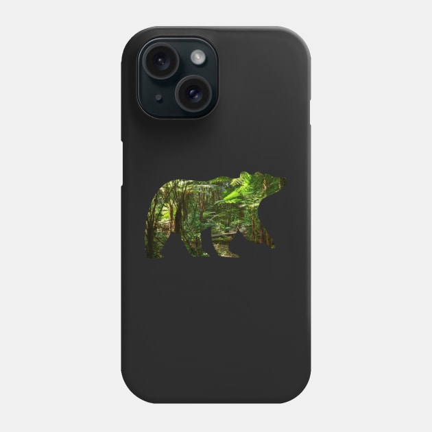 Forest bear silhouette Phone Case by LukjanovArt