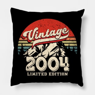 Vintage 2004 20th Birthday Gift Retro Distressed Pillow