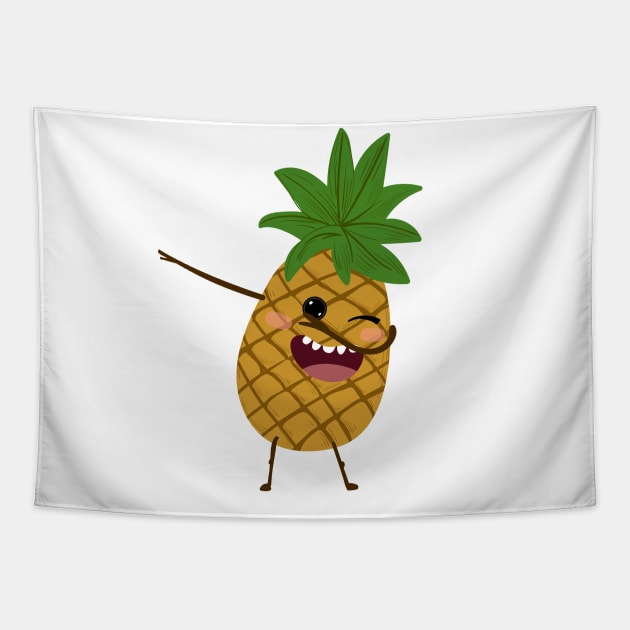 Dabbing Pineapple Aloha Beaches Tapestry by PhuNguyen