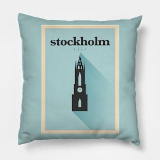 Stockholm Poster Design Pillow