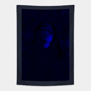 Beautiful girl. Dark, very dimm blue. So beautiful. Tapestry