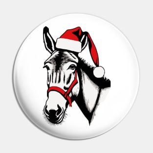 Christmas Donkey with Santa Hat Pin