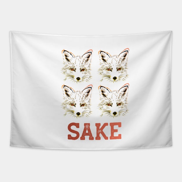 Four Fox Sake! Tapestry by THUD creative