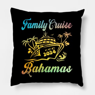 Family Cruise Bahamas 2024 Family Matching Couple Tee Pillow