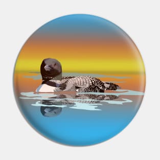 Sunset Loon Pin