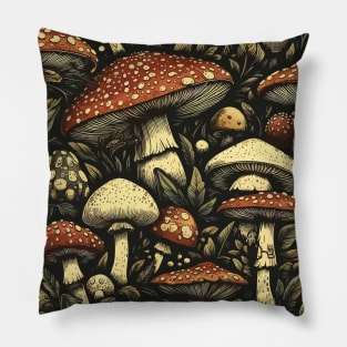 Vintage mushroom pattern Pillow