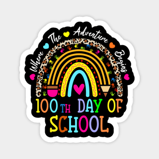 100th Day Of School Teacher - 100 Days Smarter Rainbow Magnet