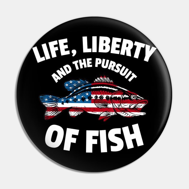 4th of July Fishing American Flag Pursuit of Fish Pin by Haley Tokey