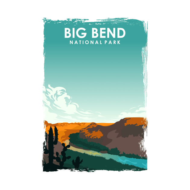 Big Bend National Park Travel Poster by jornvanhezik