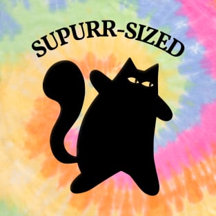 Supurr-sized - Funny Fat Black Cat T-Shirt