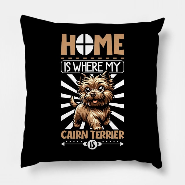 Home is with my Cairn Terrier Pillow by Modern Medieval Design