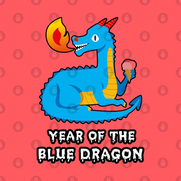 🐲 2024 Year of the Cute Blue Dragon by Pixoplanet