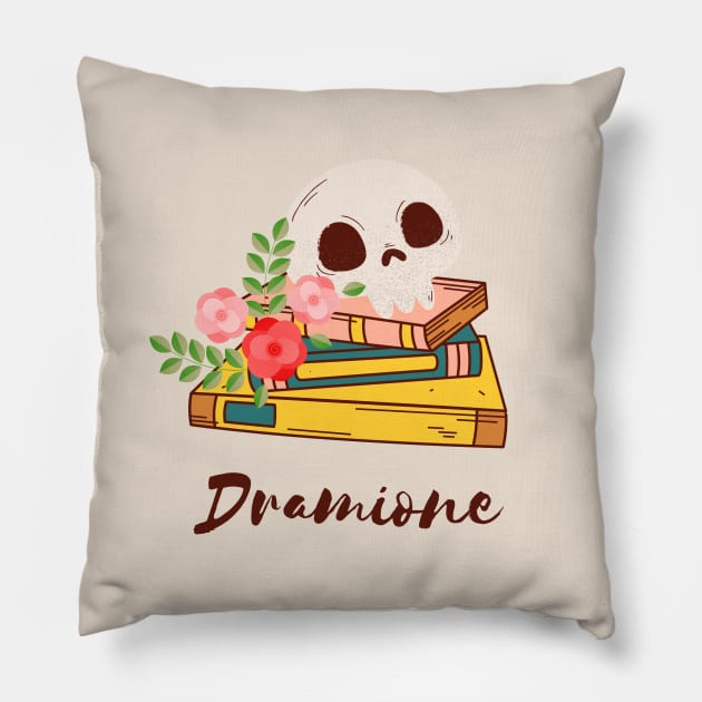 Dramione, skull and books Pillow by fangirl-moment