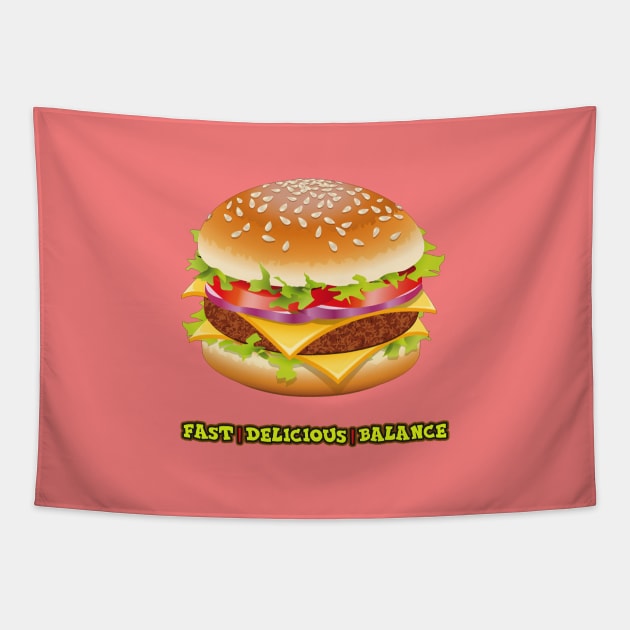 Give Me A Burger Tapestry by iQdesign