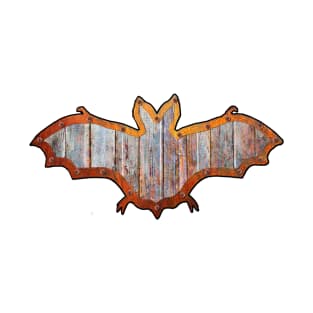 Pink Barn Board Halloween Bat Decoration In A Retro Style T-Shirt