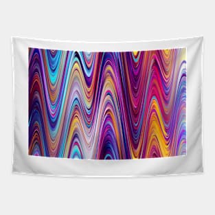 Waves of Pink, Blue, and Gold Tapestry