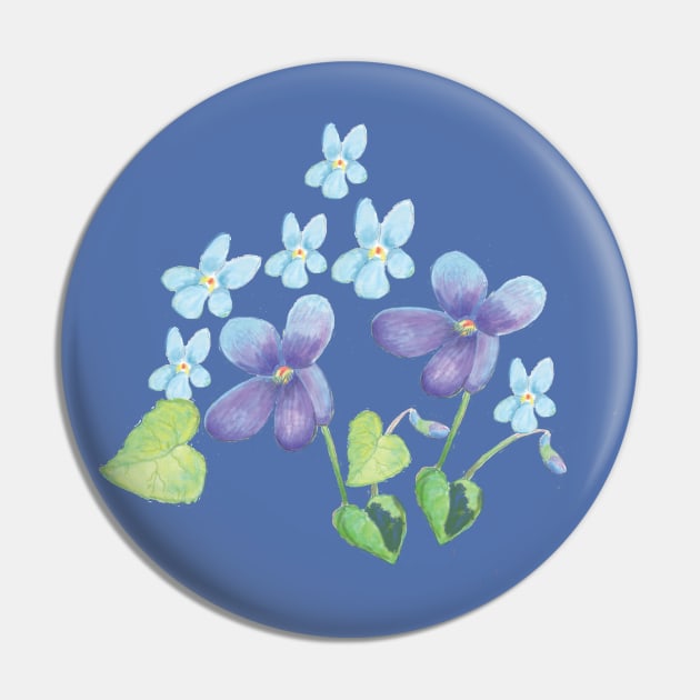 Violets In Spring Pin by Julia Doria Illustration