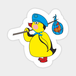 Duckling sailor with fish Magnet
