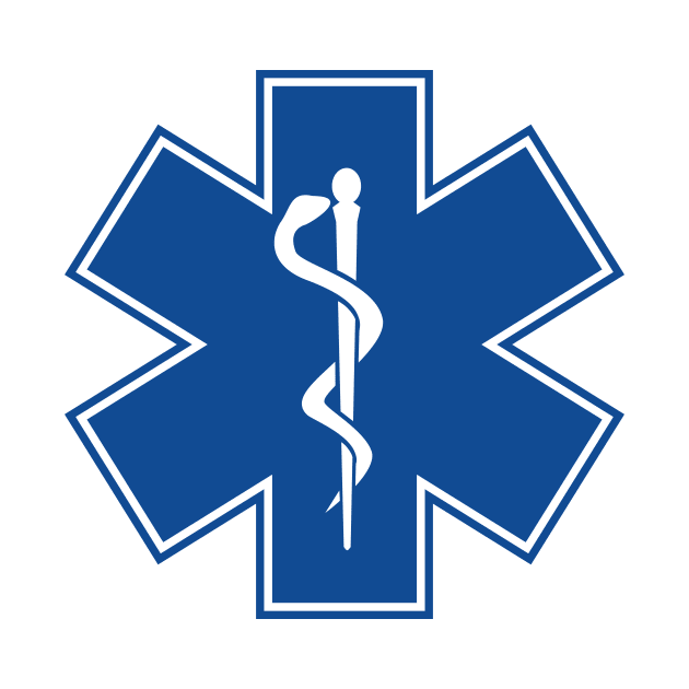 Star of Life EMT EMS Health Care Rod of Asclepius Blue Medical Symbol by hobrath