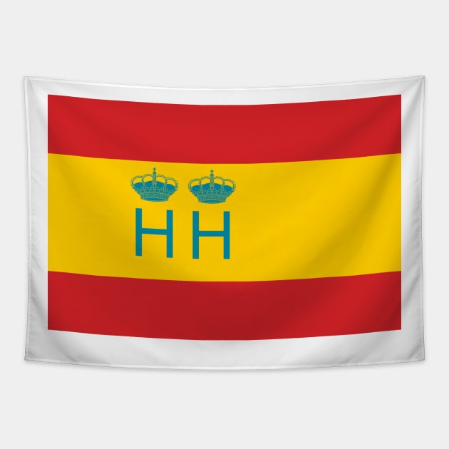 Flag of Spanish customs surveillance service Tapestry by Wickedcartoons
