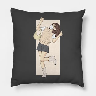 Girl In White Boots Pillow