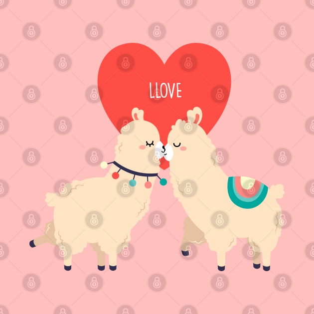 Llama love: Llove - Funny Llama Valentine's Day gift by Happy Lime