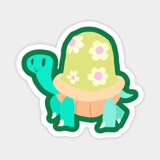 Cute Flowery Turtle Magnet