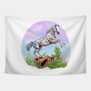 Appaloosa Horse Rearing in the Meadow Sticker Tapestry