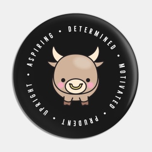 cute chinese zodiac | year of the ox | personality traits | aspiring, determined, motivated, prudent, upright Pin