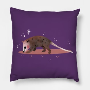 Possum Painting Hand Drawn Pillow