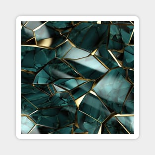 Funky Facade: Trompe-l’oeil Green Turquoise and Gold Magnet