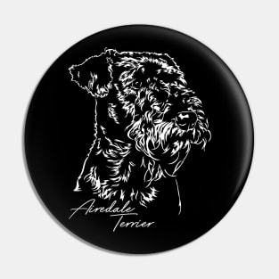 Airedale Terrier dog portrait Pin