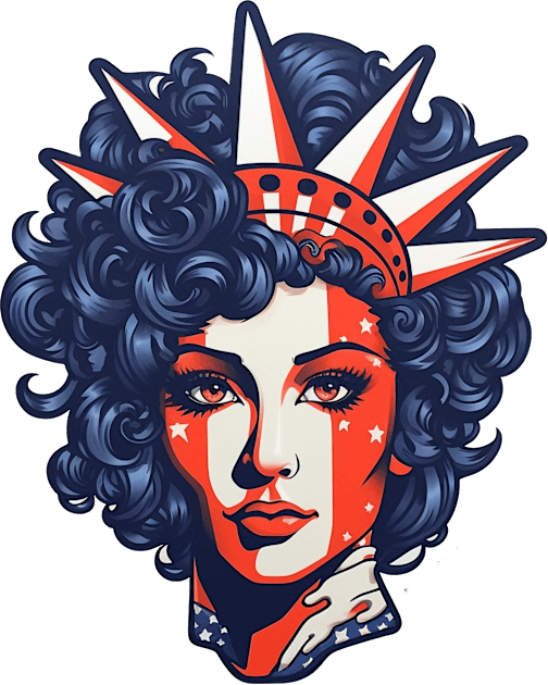 4th of July Statue of Liberty Kids T-Shirt by AstroWolfStudio