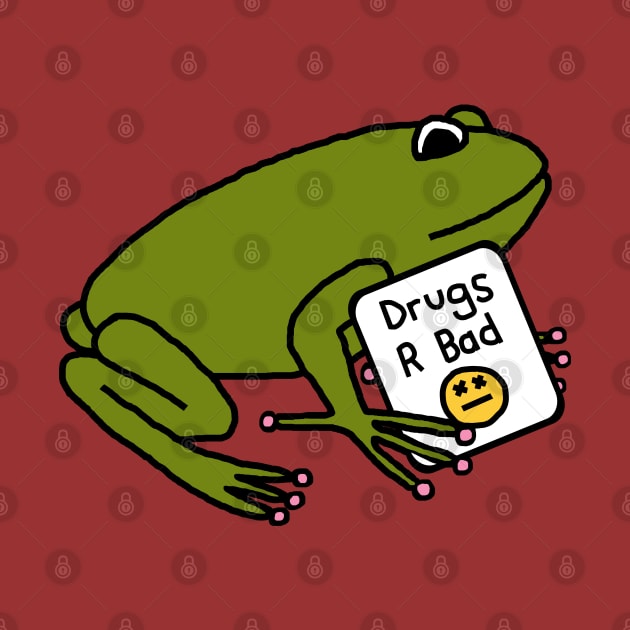 Green Frog with Anti Drugs Message by ellenhenryart