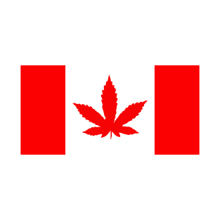 Canada Leaf - Cannabis - Marijuana - Weed - Pot Leaf - Red - Flag T-Shirt