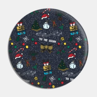 Tis the Season Christmas Pattern Pin