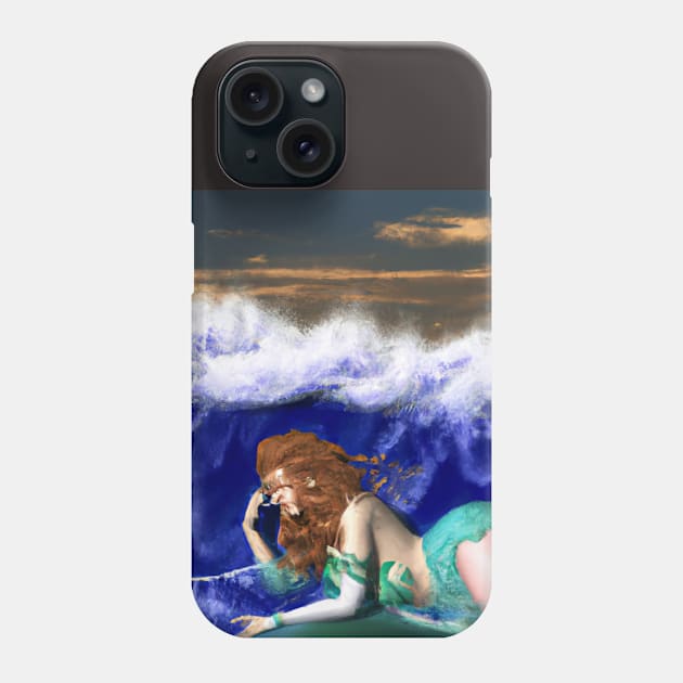 The Mermaid sleeping in the ocean waiting humans who love the ocean and nature Phone Case by OMjan