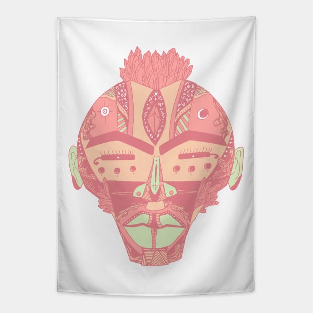 Lpink African Mask 4 Tapestry by kenallouis