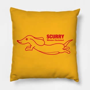 Miniature Dachshund SCURRY -Red- Pillow