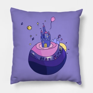 Purple castle planet Pillow