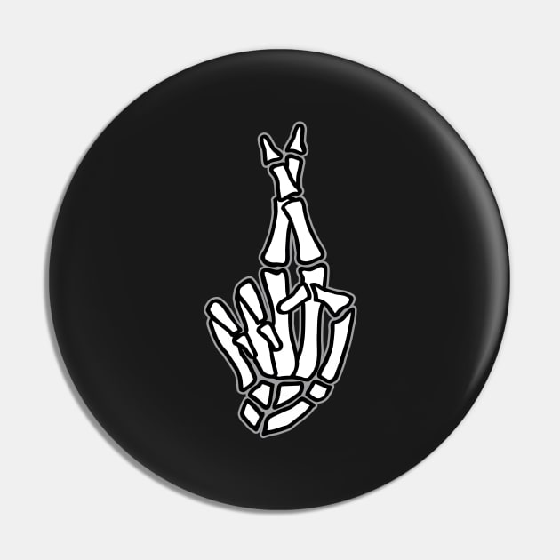 Skeleton hand with crossed fingers Pin by beakraus